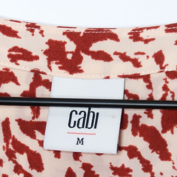 Cabi Womens High-Lo Dress Size Medium Orange Pink Animal Print Tie Waist‎ Boho - Picture 3 of 10